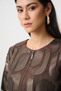 Joseph Ribkoff Leatherette Jacket in Bronze 263964