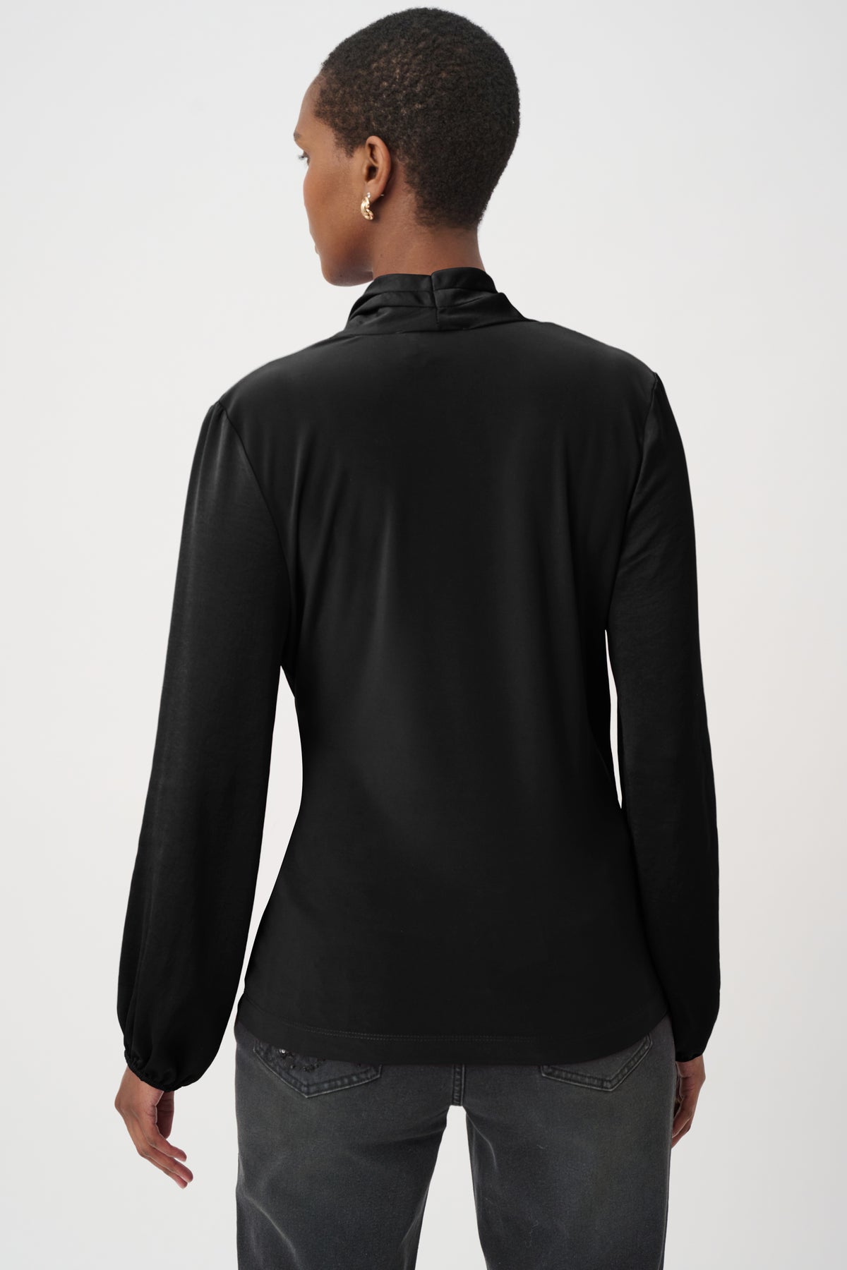 Joseph Ribkoff Satin Top in Black 264026