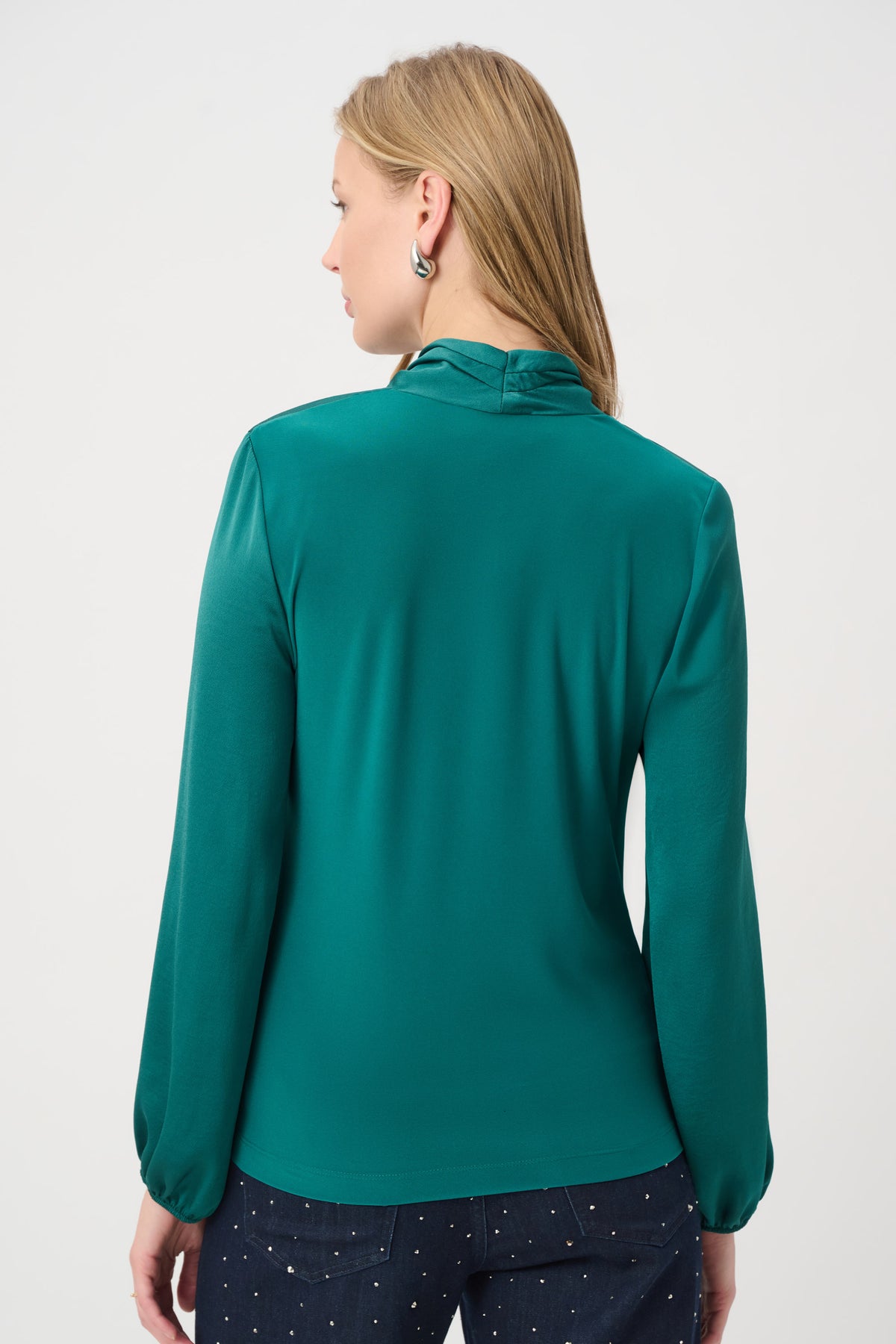 Joseph Ribkoff Satin Top in Opulent Green 264026