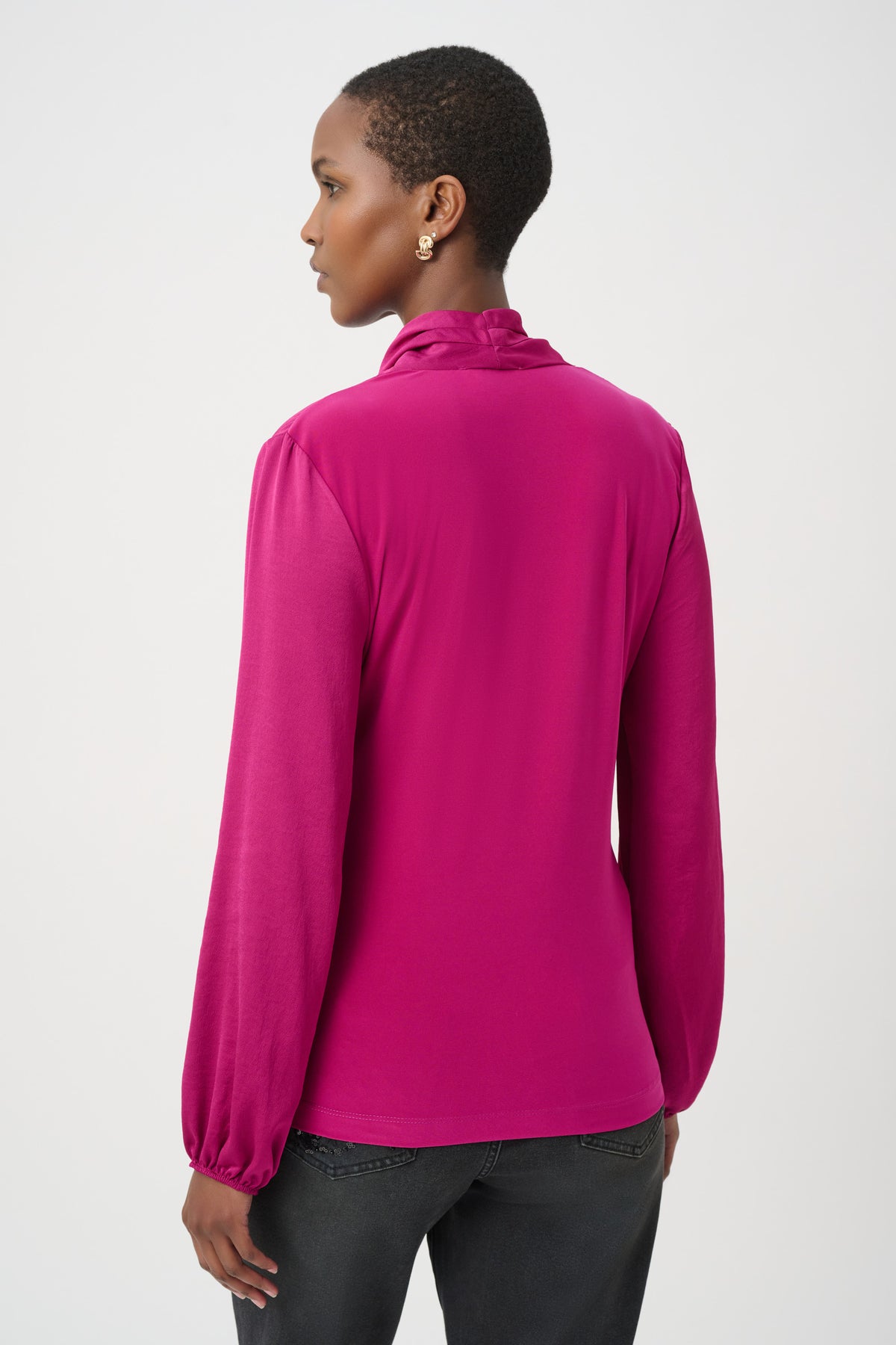 Joseph Ribkoff Satin Top in Deep Magenta 264026