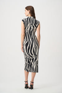 Joseph Ribkoff Drape Dress in Black White 264051