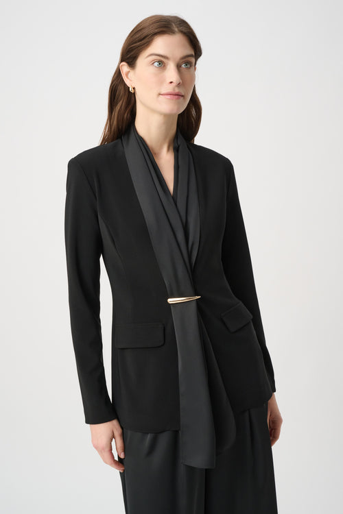 Joseph Ribkoff Scarf Collar Blazer in Black 264092