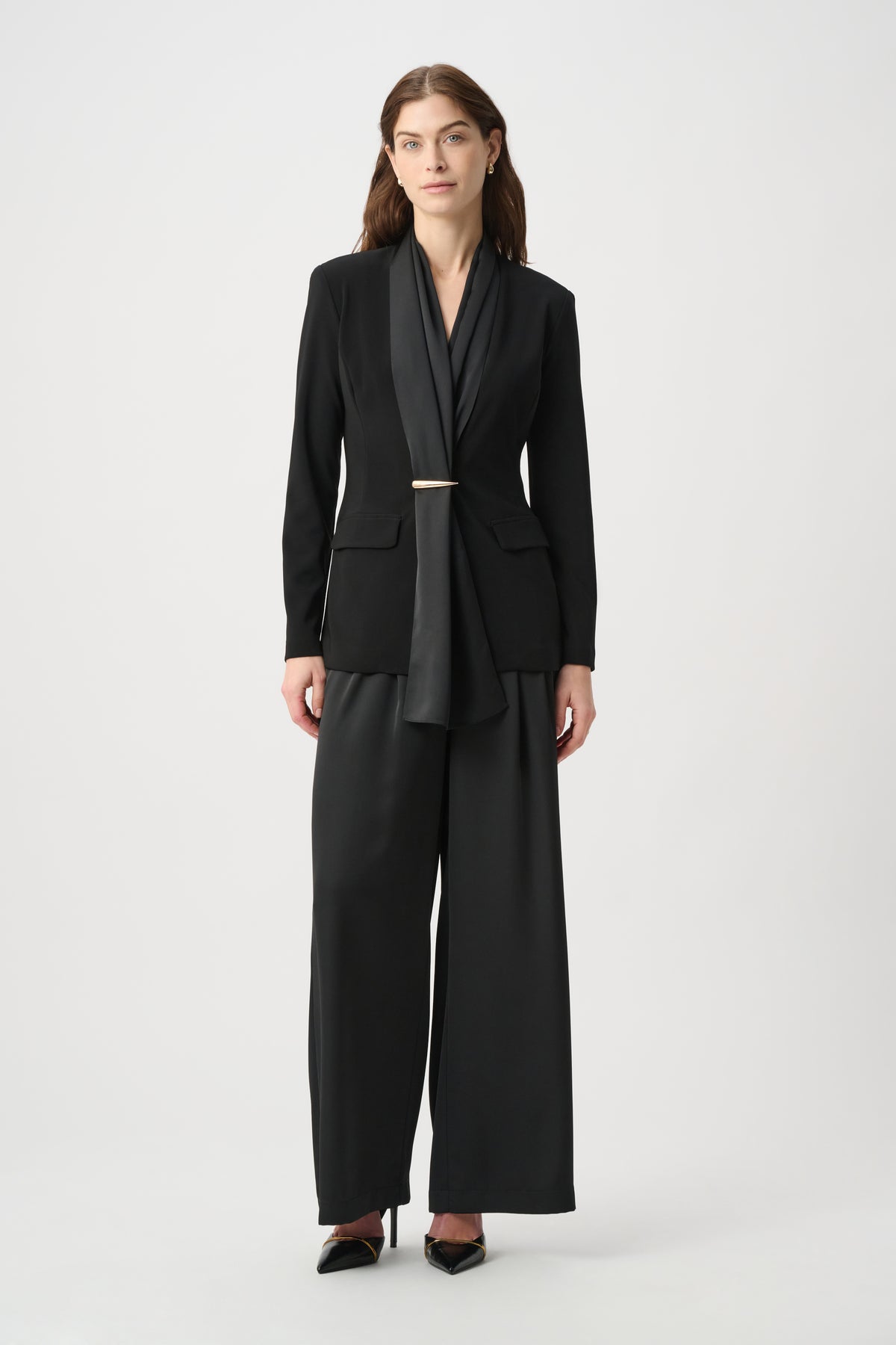 Joseph Ribkoff Scarf Collar Blazer in Black 264092