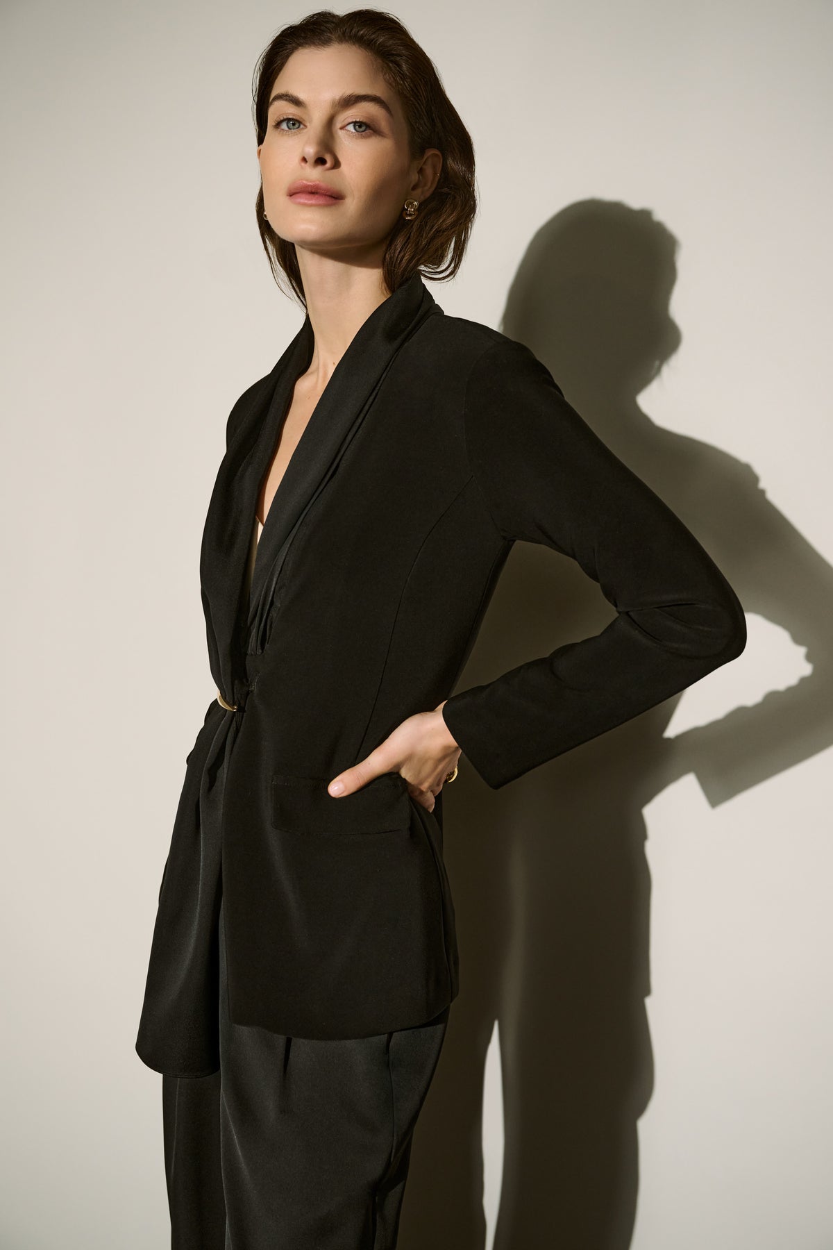 Joseph Ribkoff Scarf Collar Blazer in Black 264092