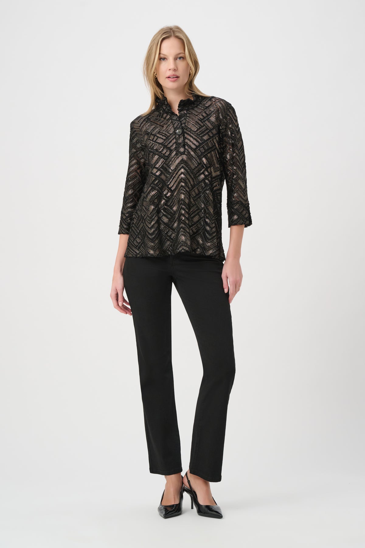 Joseph Ribkoff Burnout Tunic in Black Bronze 264104