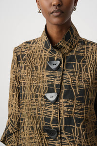 Joseph Ribkoff Jacquard Jacket in Black Gold 264127