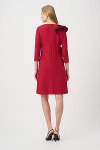 Joseph Ribkoff Ruffle Dress in Deep Cherry 264152