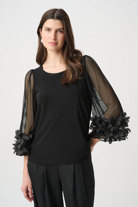 Joseph Ribkoff Bell Sleeve Top in Black 264189