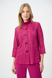 Signature by Joseph Ribkoff Ribbon Jacket in Deep Magenta 264710