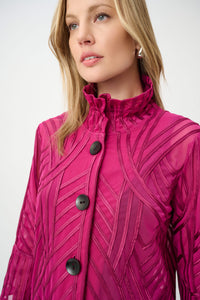 Signature by Joseph Ribkoff Ribbon Jacket in Deep Magenta 264710