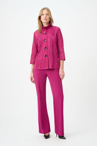 Signature by Joseph Ribkoff Ribbon Jacket in Deep Magenta 264710