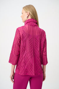 Signature by Joseph Ribkoff Ribbon Jacket in Deep Magenta 264710