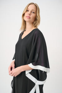 Signature by Joseph Ribkoff Overlay Dress in Black Vanilla 264714