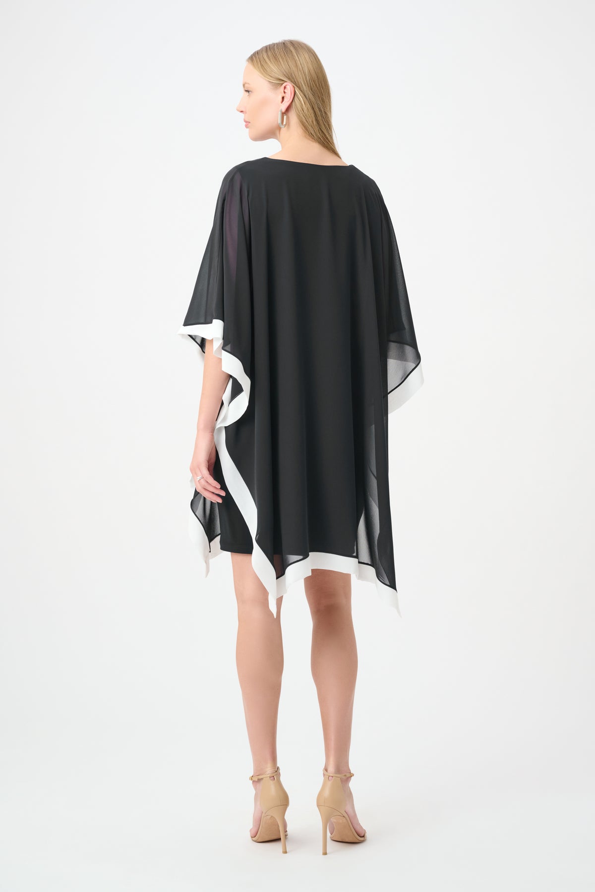 Signature by Joseph Ribkoff Overlay Dress in Black Vanilla 264714