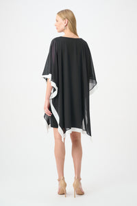 Signature by Joseph Ribkoff Overlay Dress in Black Vanilla 264714