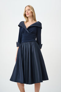 Signature by Joseph Ribkoff Lapel Dress in Midnight 264723