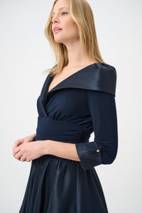 Signature by Joseph Ribkoff Lapel Dress in Midnight 264723