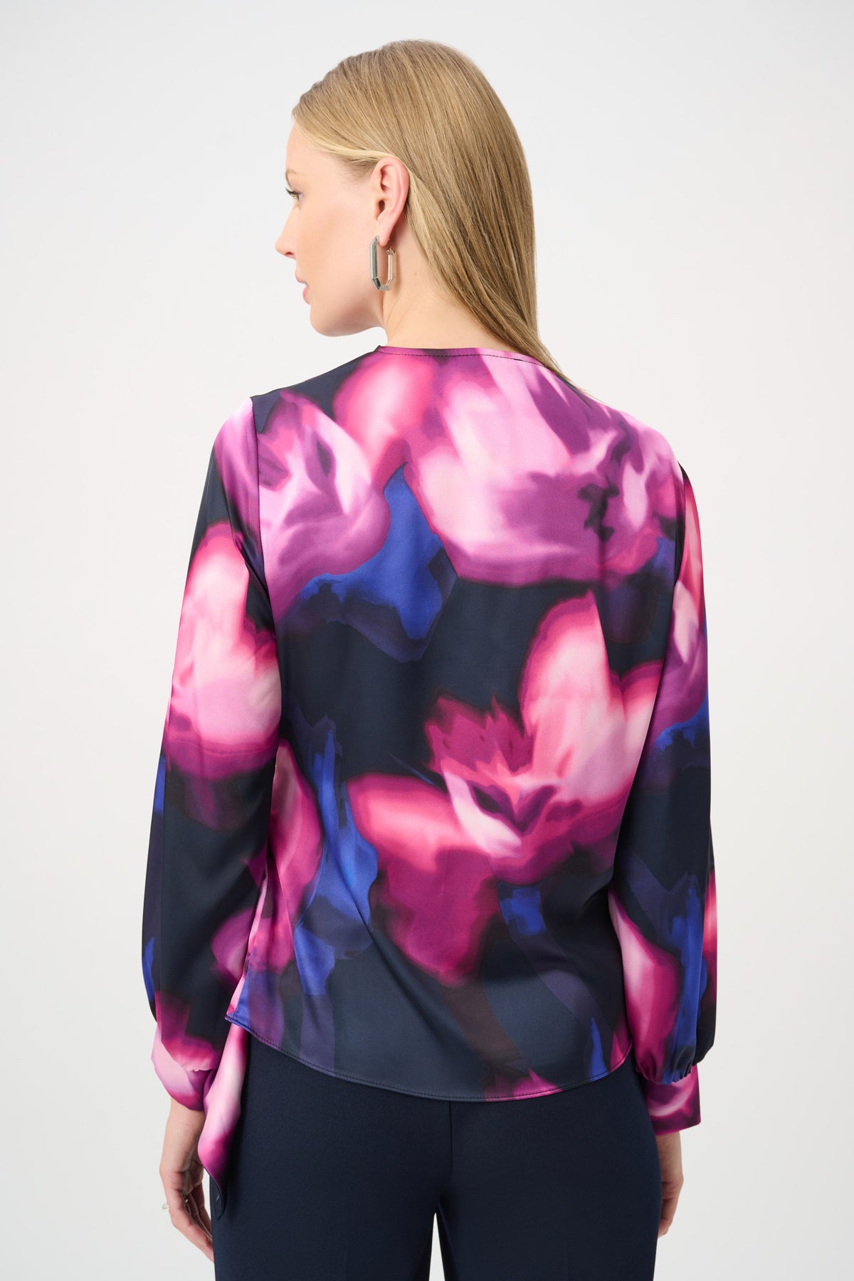 Signature by Joseph Ribkoff Satin Top in Midnight Magenta 264733
