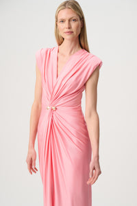 Signature by Joseph Ribkoff Satin Twist Dress in Bellini 271704