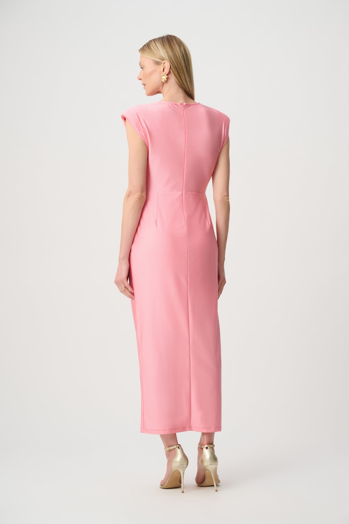Signature by Joseph Ribkoff Satin Twist Dress in Bellini 271704