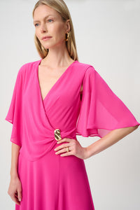 Signature by Joseph Ribkoff Flowy Dress in Shocking Pink 271722