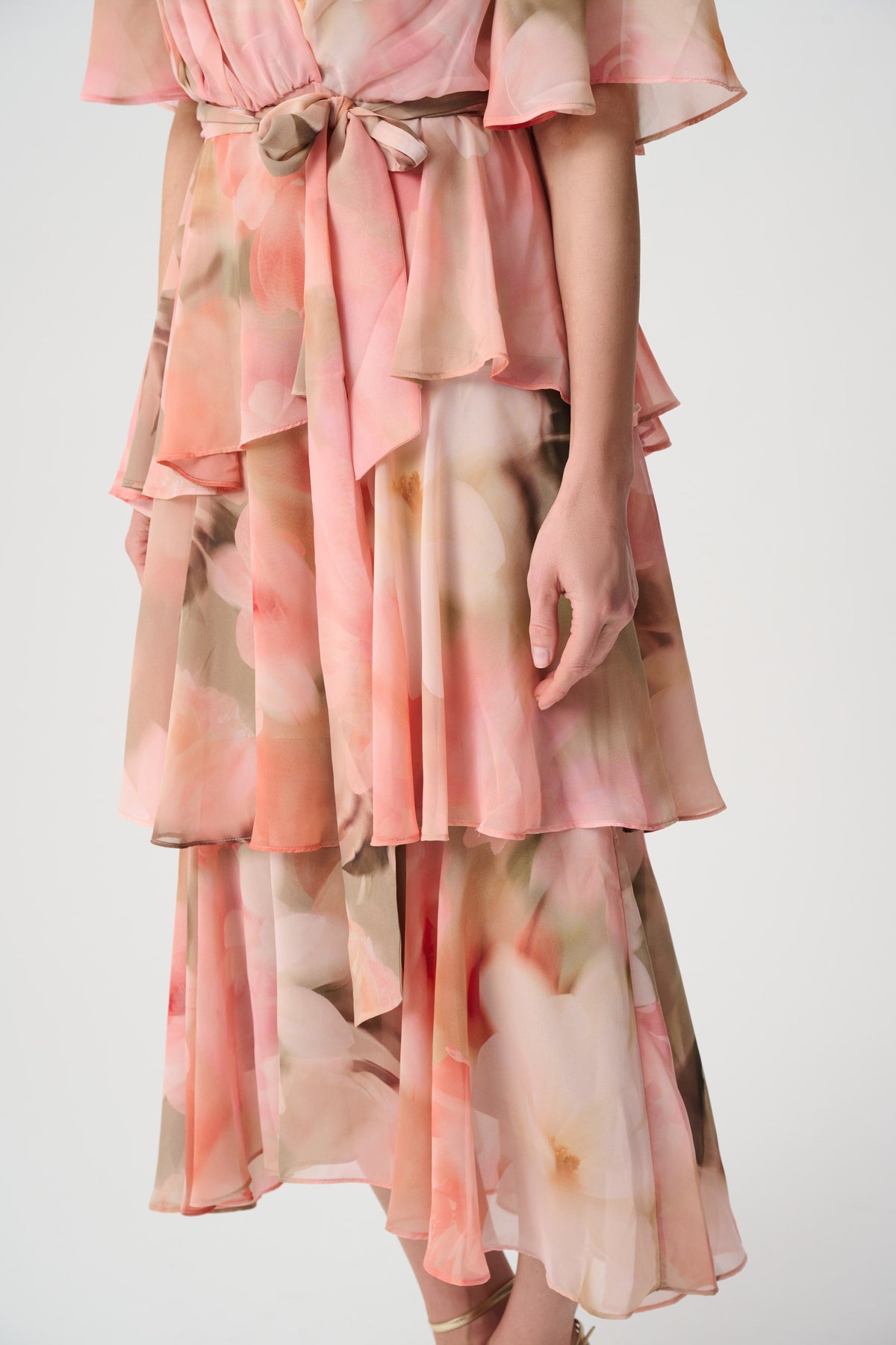 Signature by Joseph Ribkoff Tiered Dress in Blush Floral 271746