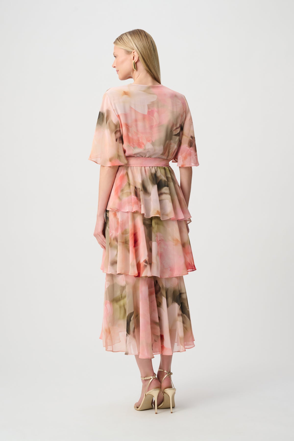 Signature by Joseph Ribkoff Tiered Dress in Blush Floral 271746