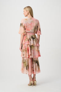 Signature by Joseph Ribkoff Tiered Dress in Blush Floral 271746