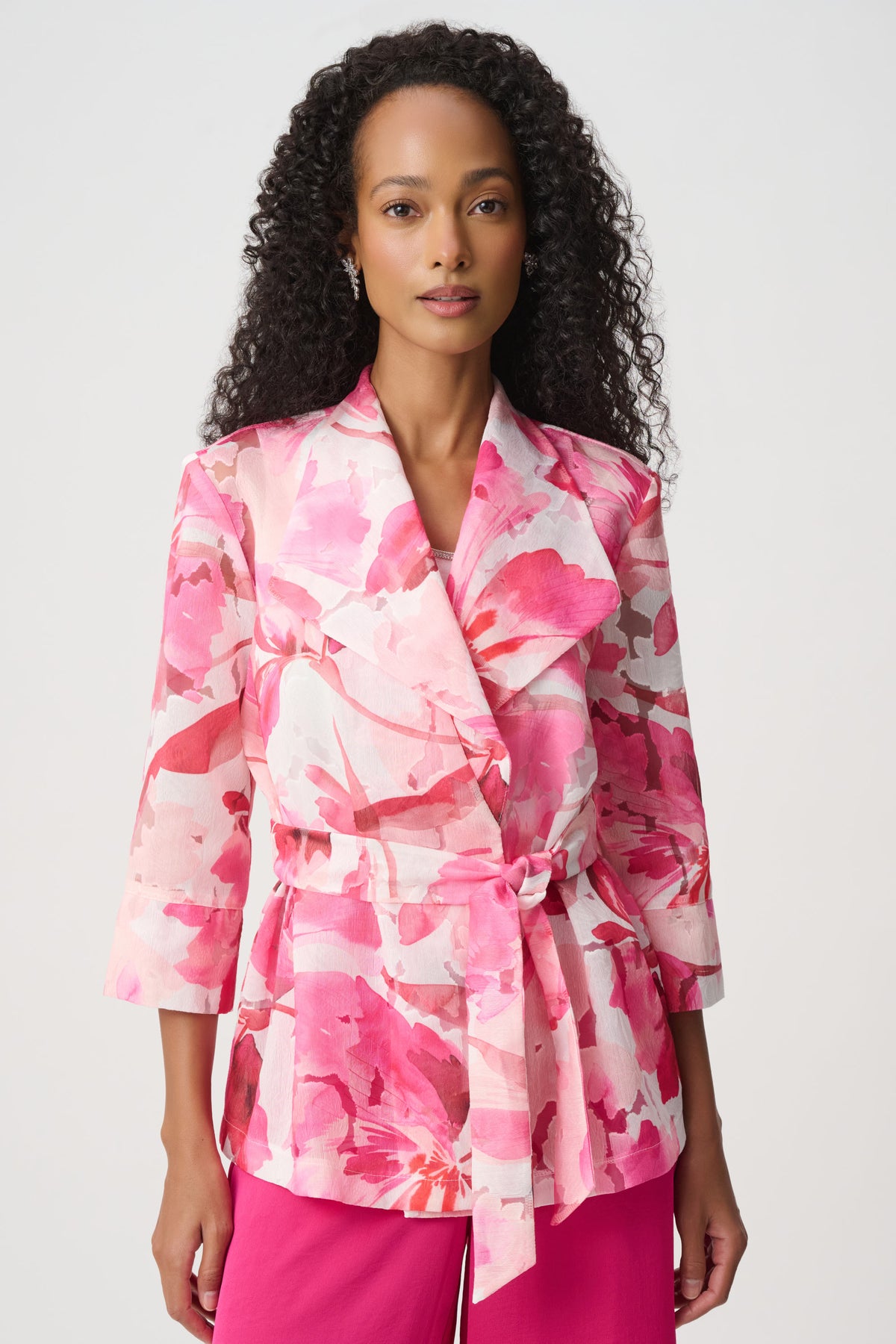 Signature by Joseph Ribkoff Organza Jacket in Pink Vanilla 271770