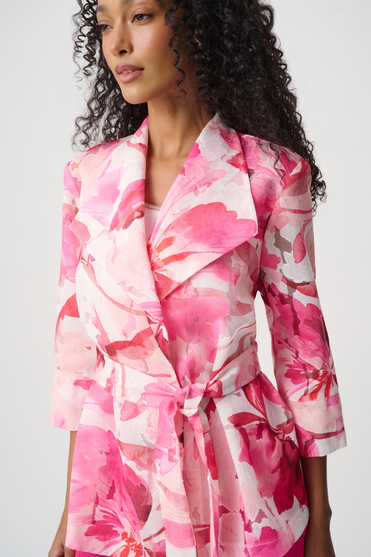 Signature by Joseph Ribkoff Organza Jacket in Pink Vanilla 271770