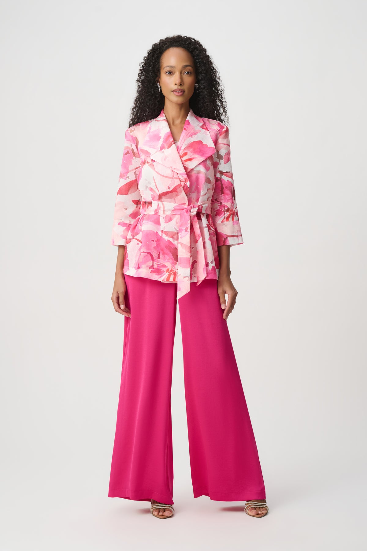Signature by Joseph Ribkoff Organza Jacket in Pink Vanilla 271770