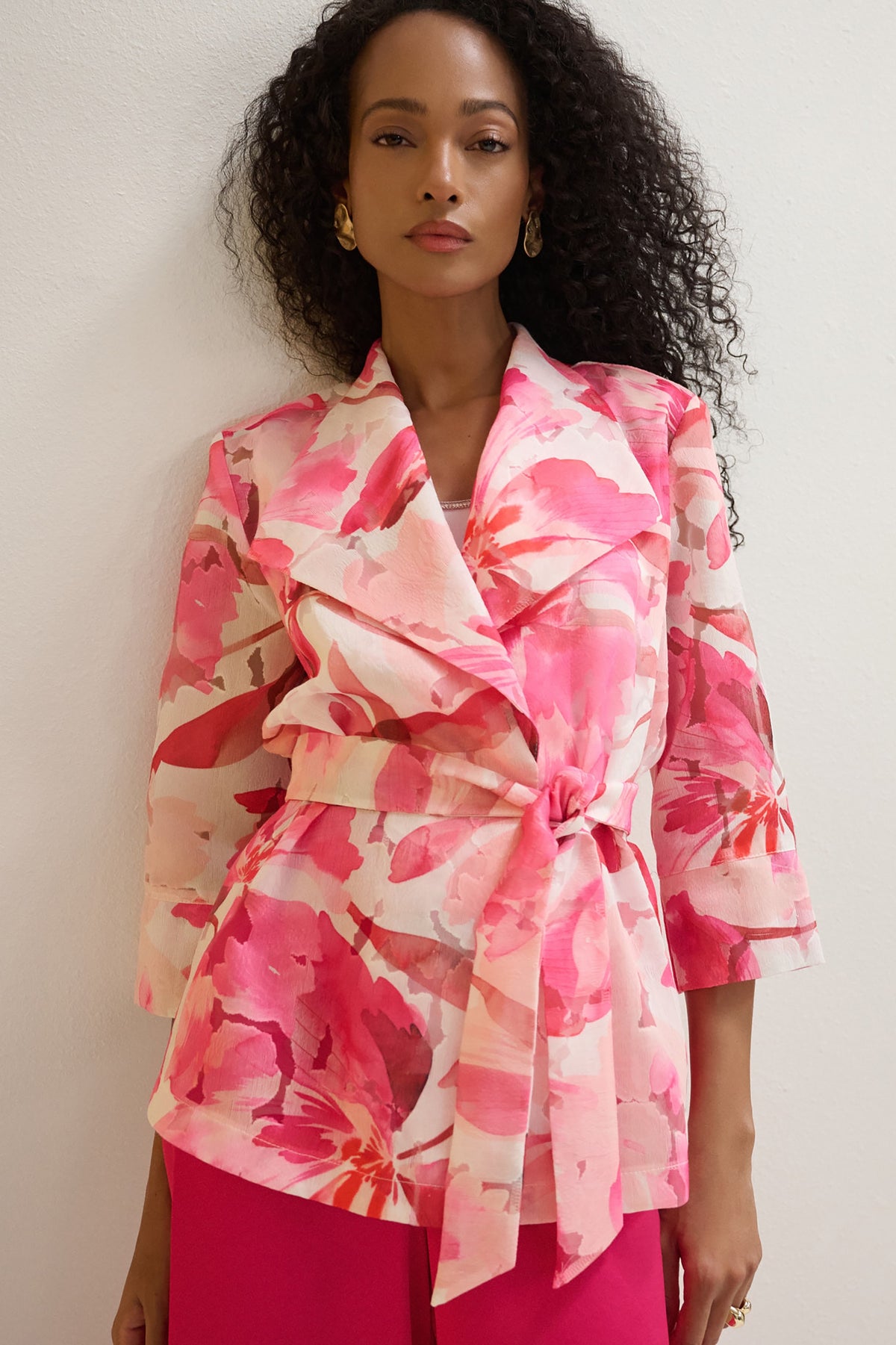 Signature by Joseph Ribkoff Organza Jacket in Pink Vanilla 271770