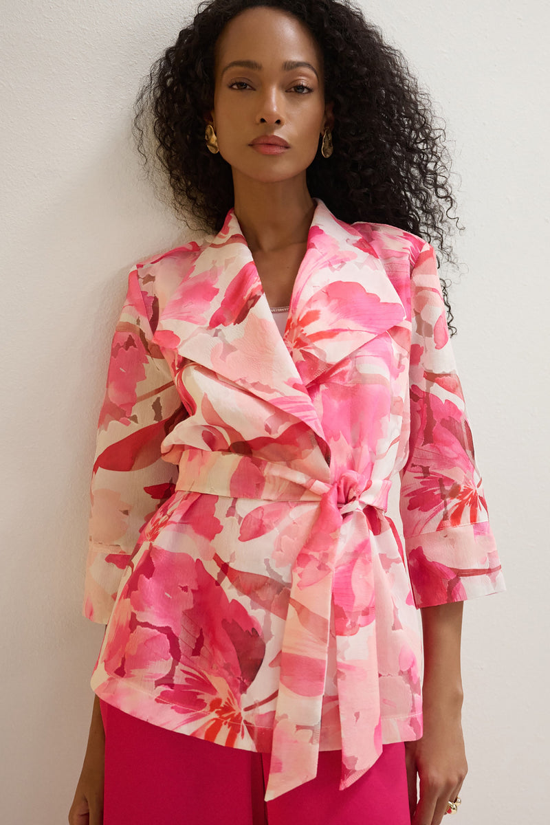 Signature by Joseph Ribkoff Organza Jacket in Pink Vanilla 271770
