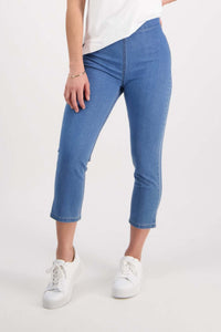 Vassalli Skinny Contrast Stitch Denim 7/8 in Light Denim 271CS
