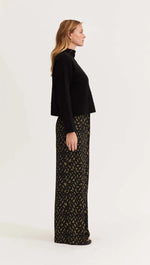 Staple The Label Zadie Wide Leg Pant in Black Khaki Geo