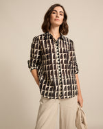 Marco Polo Ikat Shirt in Black Cream