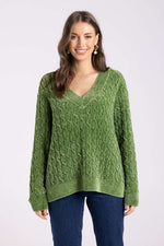 Two-T's Chenielle Cable Knit in Kiwi