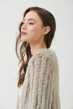 365 Days Rabbit Fur Short Jacket in True Stone