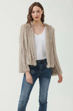 365 Days Rabbit Fur Short Jacket in True Stone