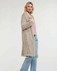365 Days Rabbit Fur Long Coat in True Stone