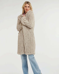 365 Days Rabbit Fur Long Coat in True Stone
