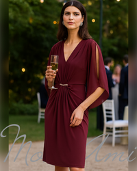 Signature by Joseph Ribkoff Graceful Dress in Merlot 253728