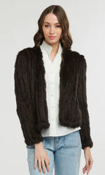 365 Days Rabbit Fur Short Jacket in Chocolate