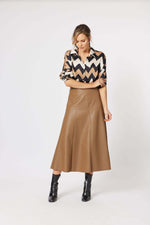 Hammock & Vine Brooke Vegan Leather Skirt in Coffee 42784