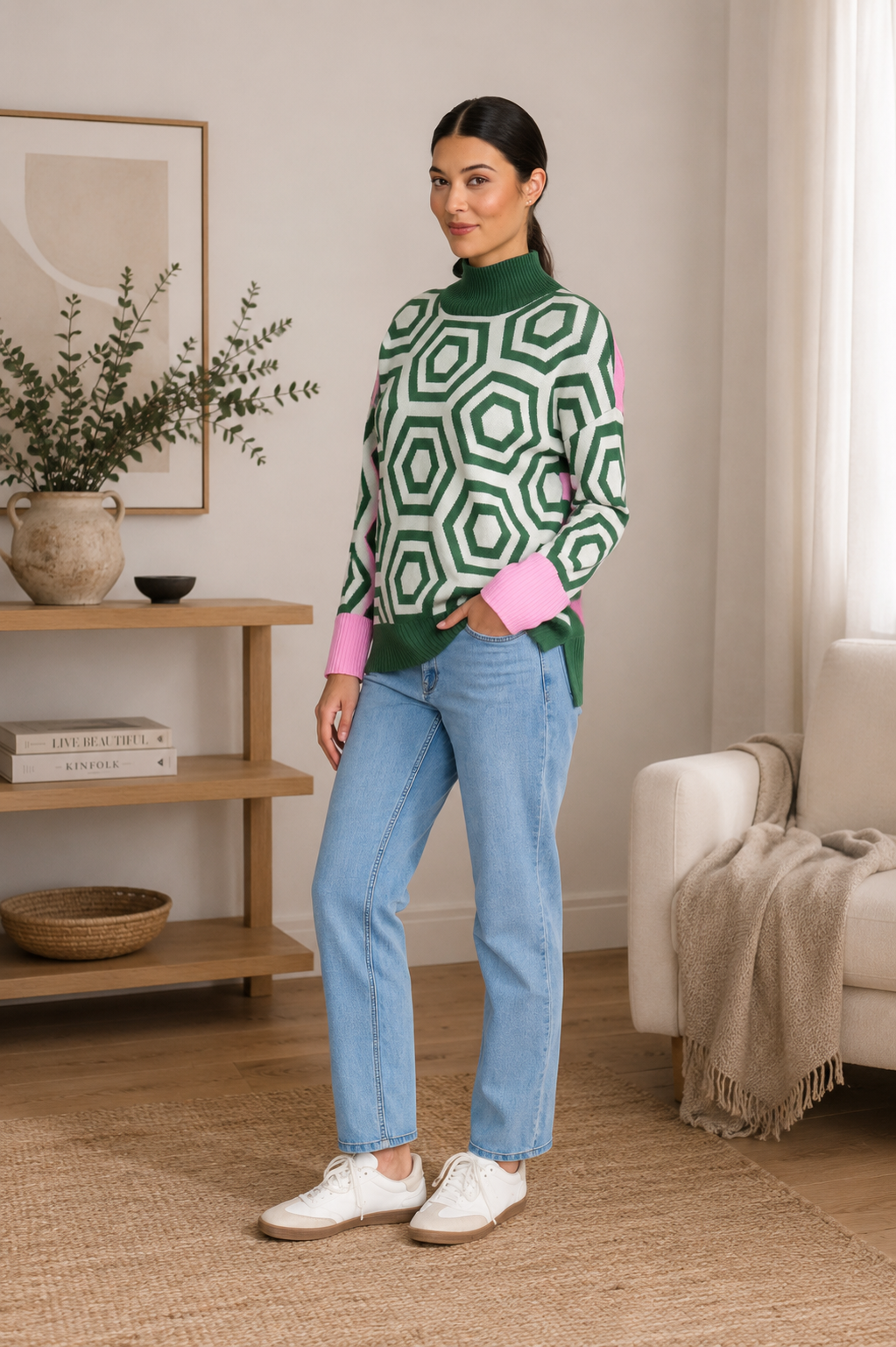 Foil Next Level Sweater in Sage Hex