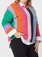 Clarity Rainbow Stripe Knit in Multi 44189