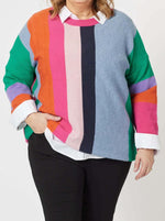 Clarity Rainbow Stripe Knit in Multi 44189