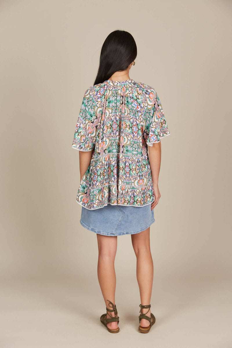 Isle of Mine Esme Top in Lotus Fleuron