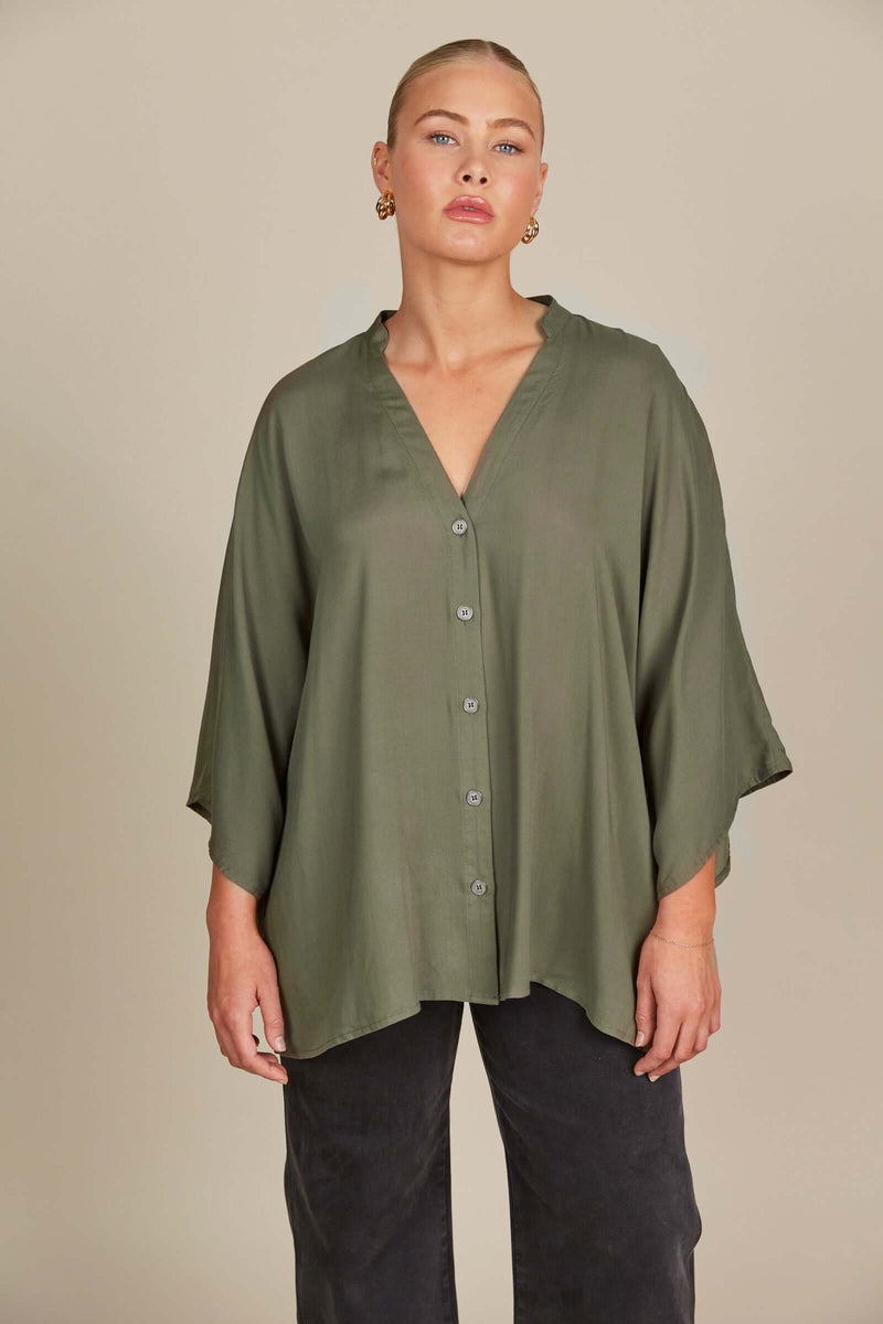 Isle of Mine Esme Relaxed Top in Olive