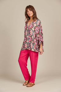 Isle of Mine Esme Relaxed Top in Olive Fleuron